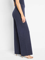 30" Destination Stripe Wide-Leg Knit Pant