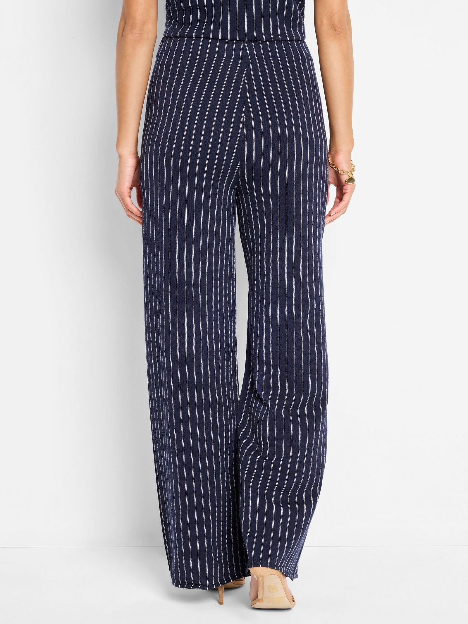 30" Destination Stripe Wide-Leg Knit Pant