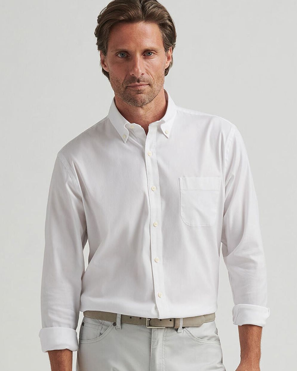 Campbell Perfect Pinpoint Cotton-Stretch Sport Shirt