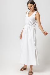 Drawcord Waist Maxi Dress