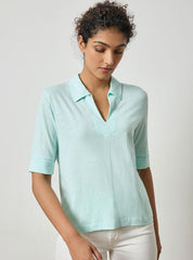Elbow Sleeve Collared Tee