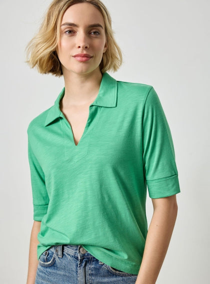 Elbow Sleeve Collared Tee