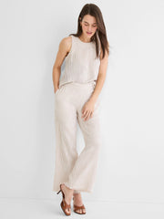 28" Pinstripe Gauze Wide Leg Pant