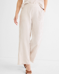 28" Pinstripe Gauze Wide Leg Pant