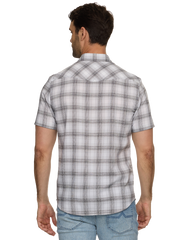 Bluffs SS Performance Western Shirt - Grey/White