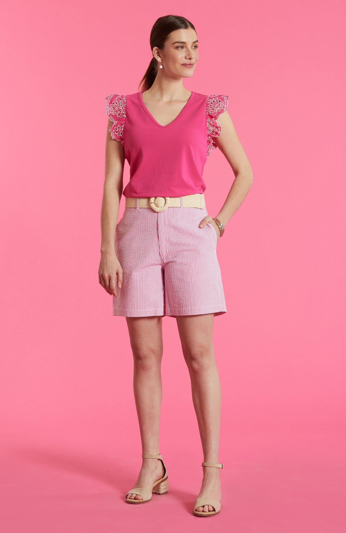 Bev Seersucker Bermuda Short