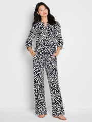 31" Indigo Leaf Eliot Wide Leg Pant