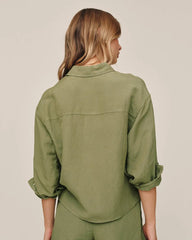 Boxy Shirt - Olive Leaf