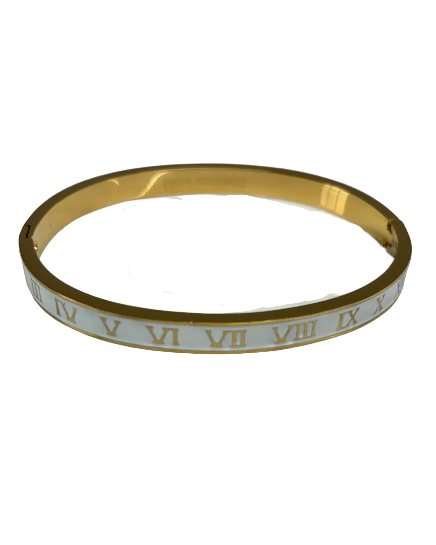 Enamel Roman Numeral Bangle