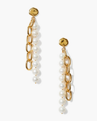 Esme Chain Earrings White Pearl