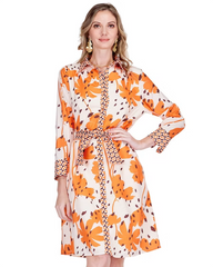 Contrast Shirtdress - Wild Ember