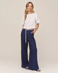 Clean Waist Pintuck Wide Leg
