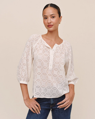 3/4 Sleeve Pullover - Ivory