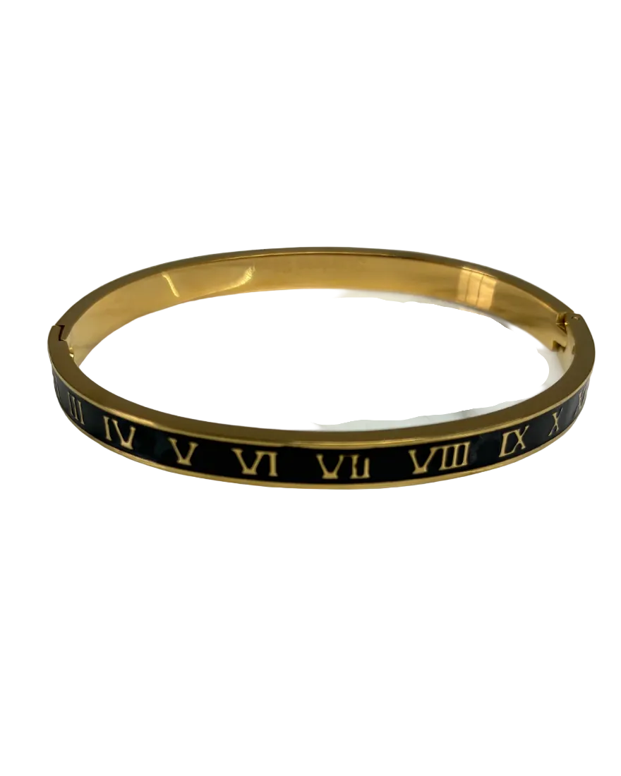 Enamel Roman Numeral Bangle