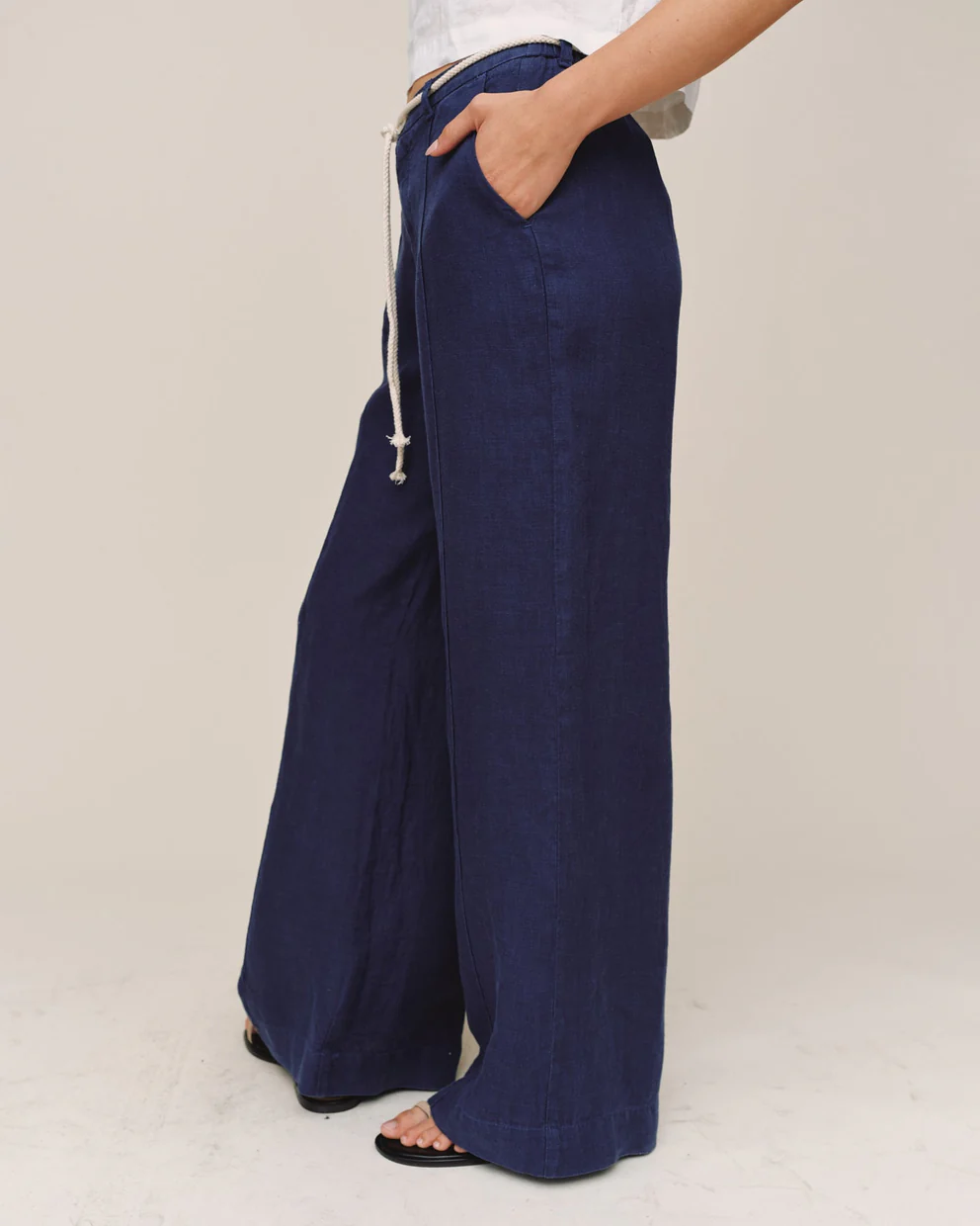 Clean Waist Pintuck Wide Leg