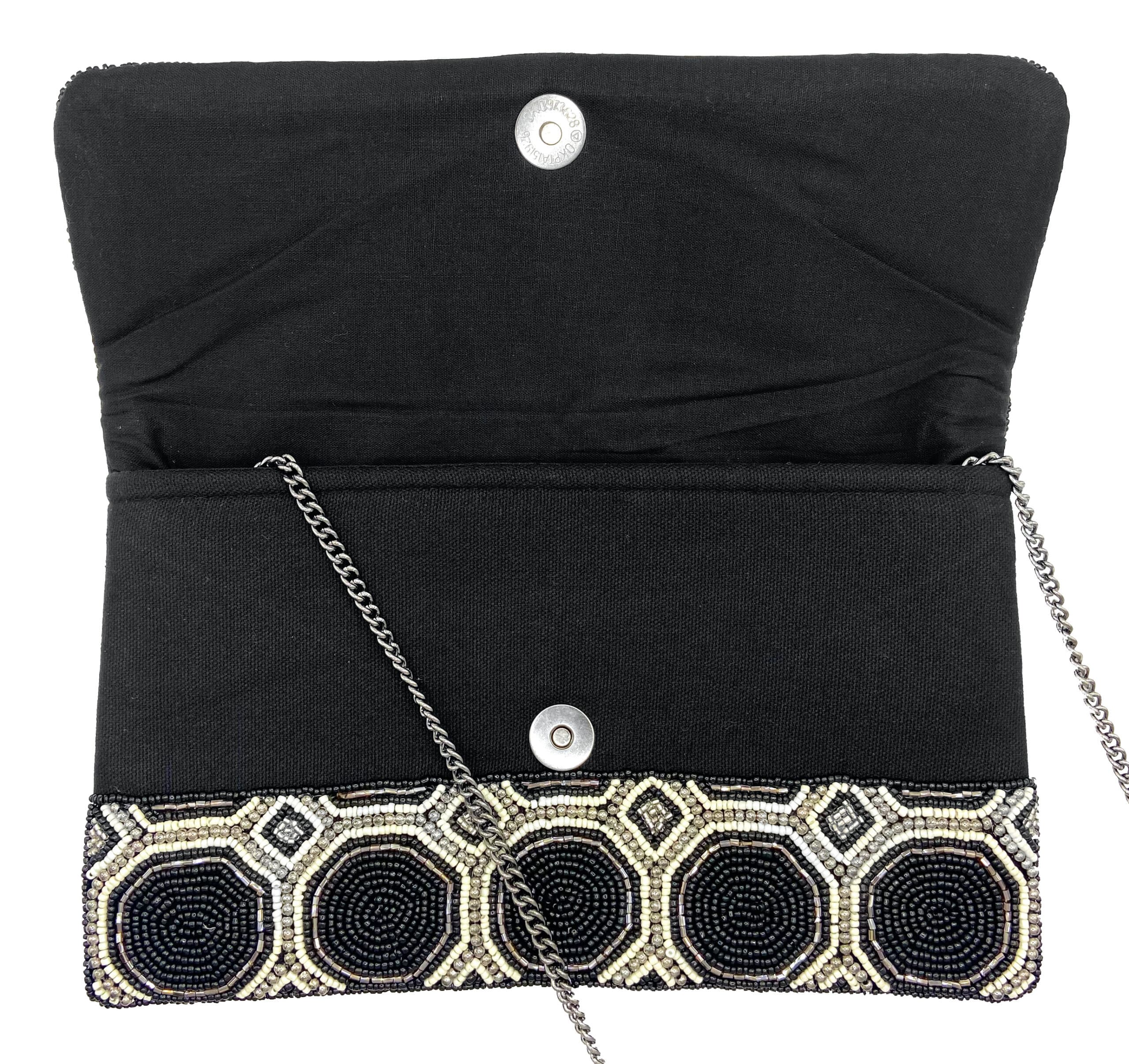Black And White Octagon Clutch