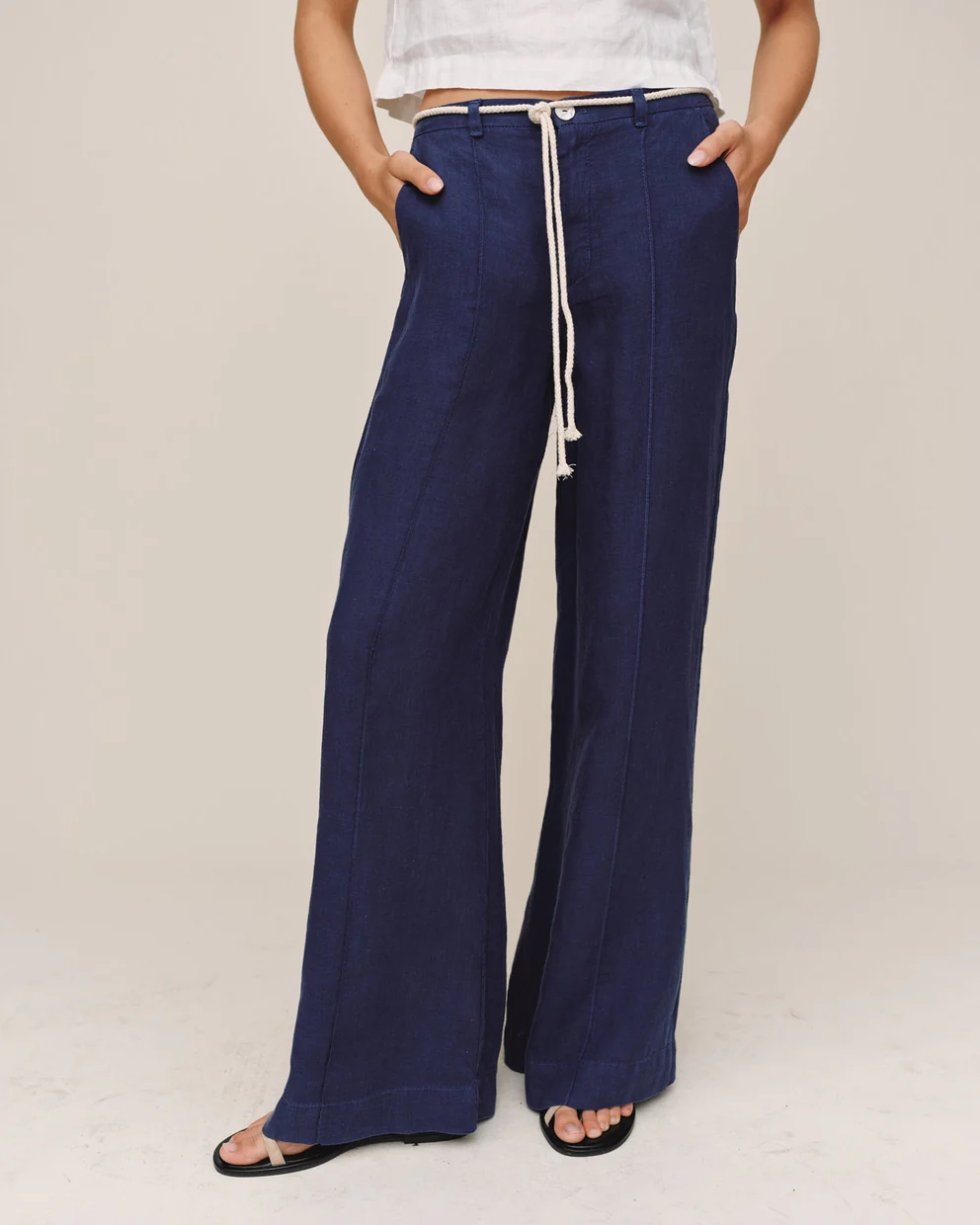 Clean Waist Pintuck Wide Leg