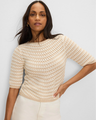 Crochet Stripe Sweater