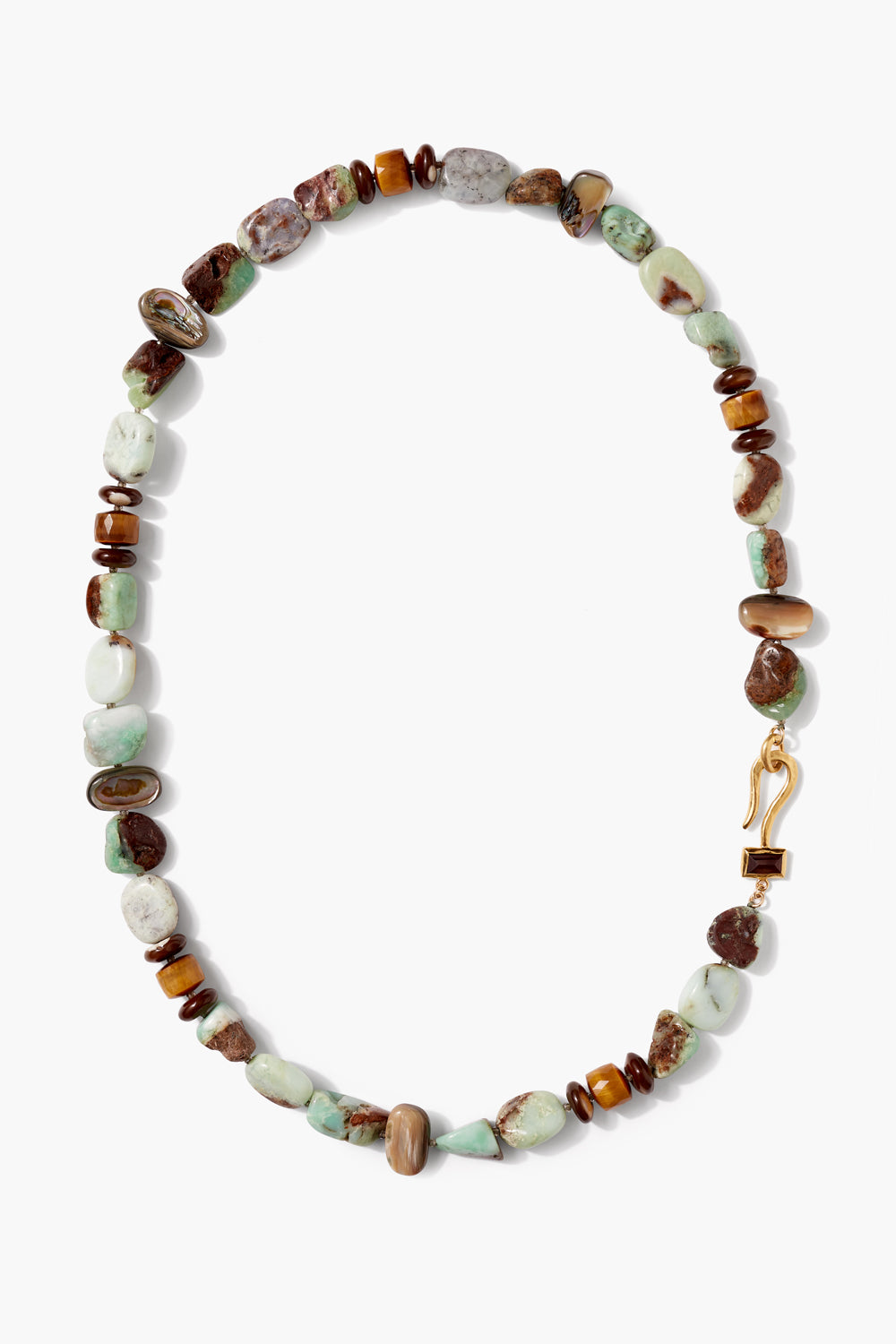 Brn Mop/Chrysoprase/Abilone Nck