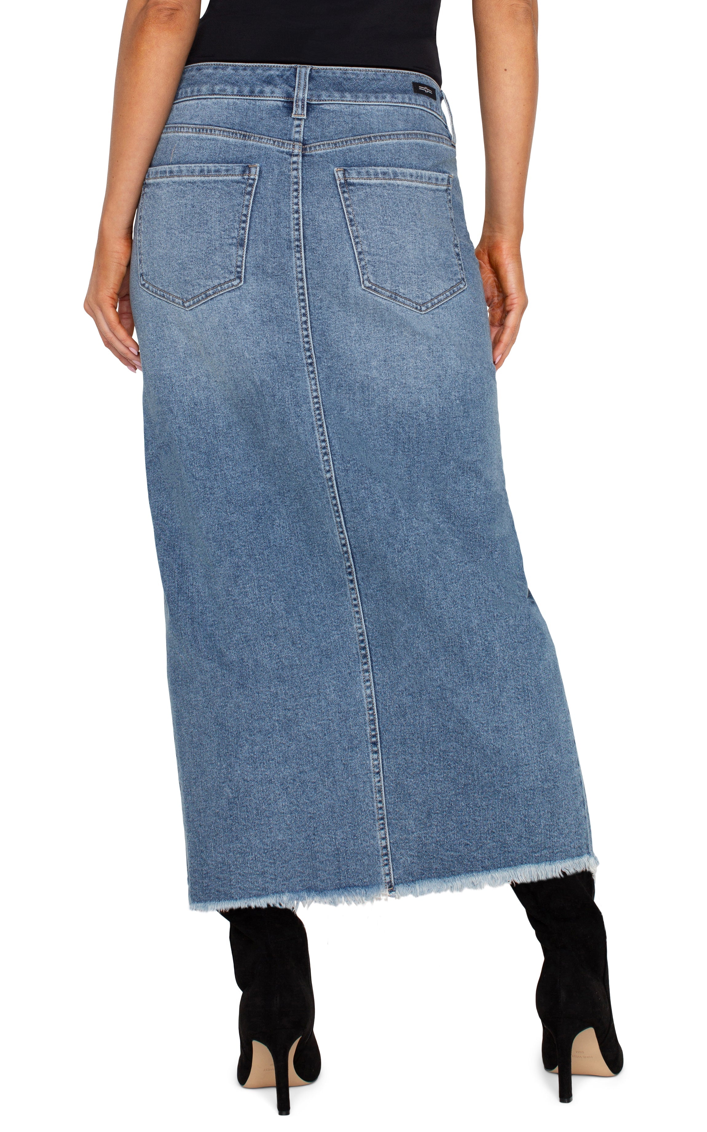 5-Pkt Frnt Slit Maxi Skrt W/ Fray Hem 34.5Ins