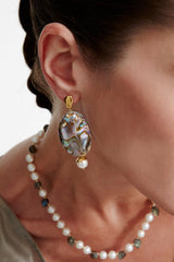 18K Gp Ss Capped Fwp Post Earring