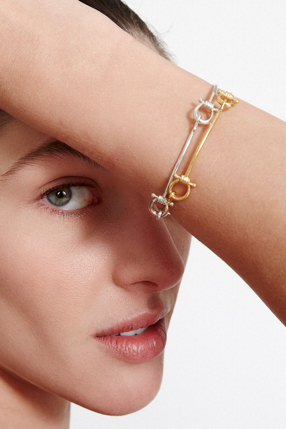 18K Gp Ss Link Bracelet