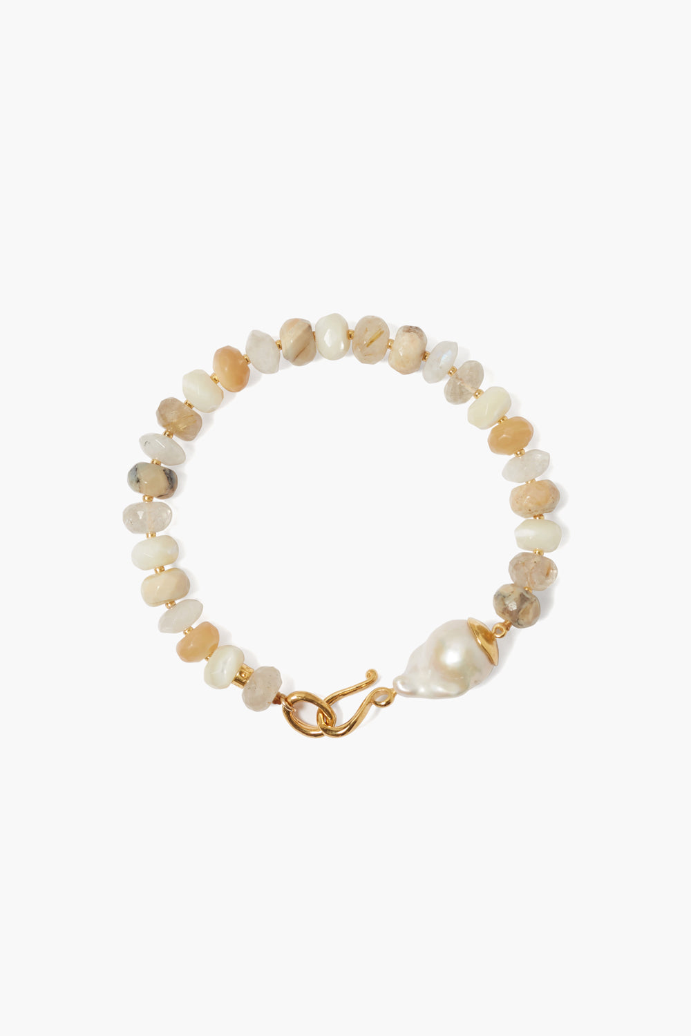 18Kt Brace Prl/Moon/Quartz