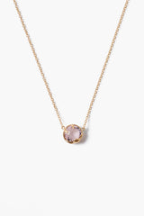 18K Prong Set Crystal Pendant Necklace