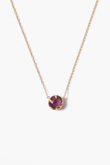 18K Prong Set Crystal Pendant Necklace