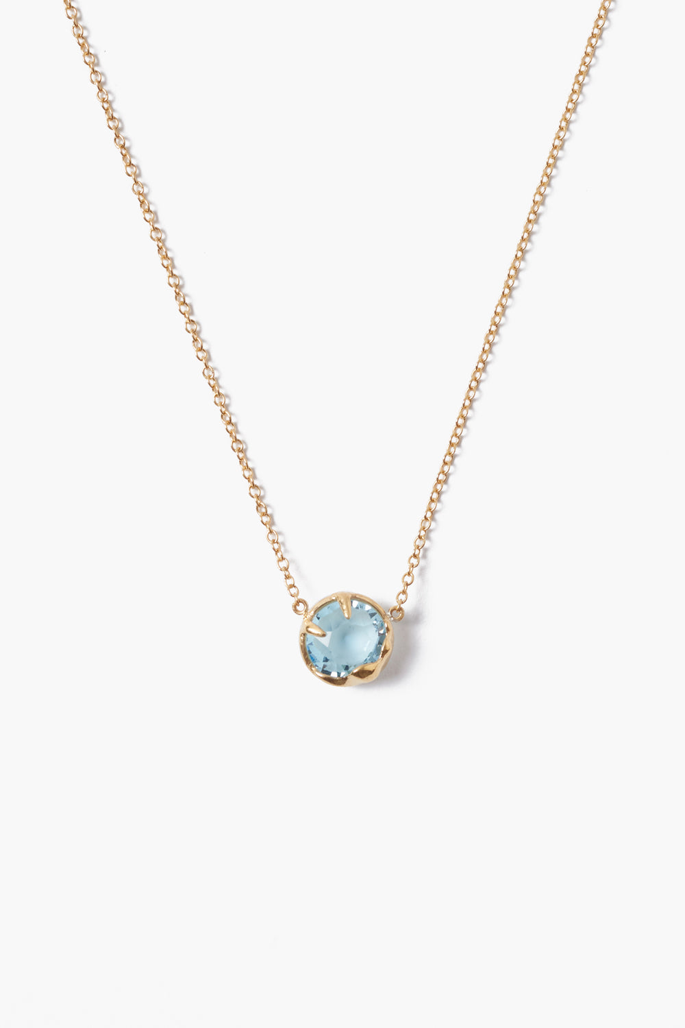 18K Prong Set Crystal Pendant Necklace