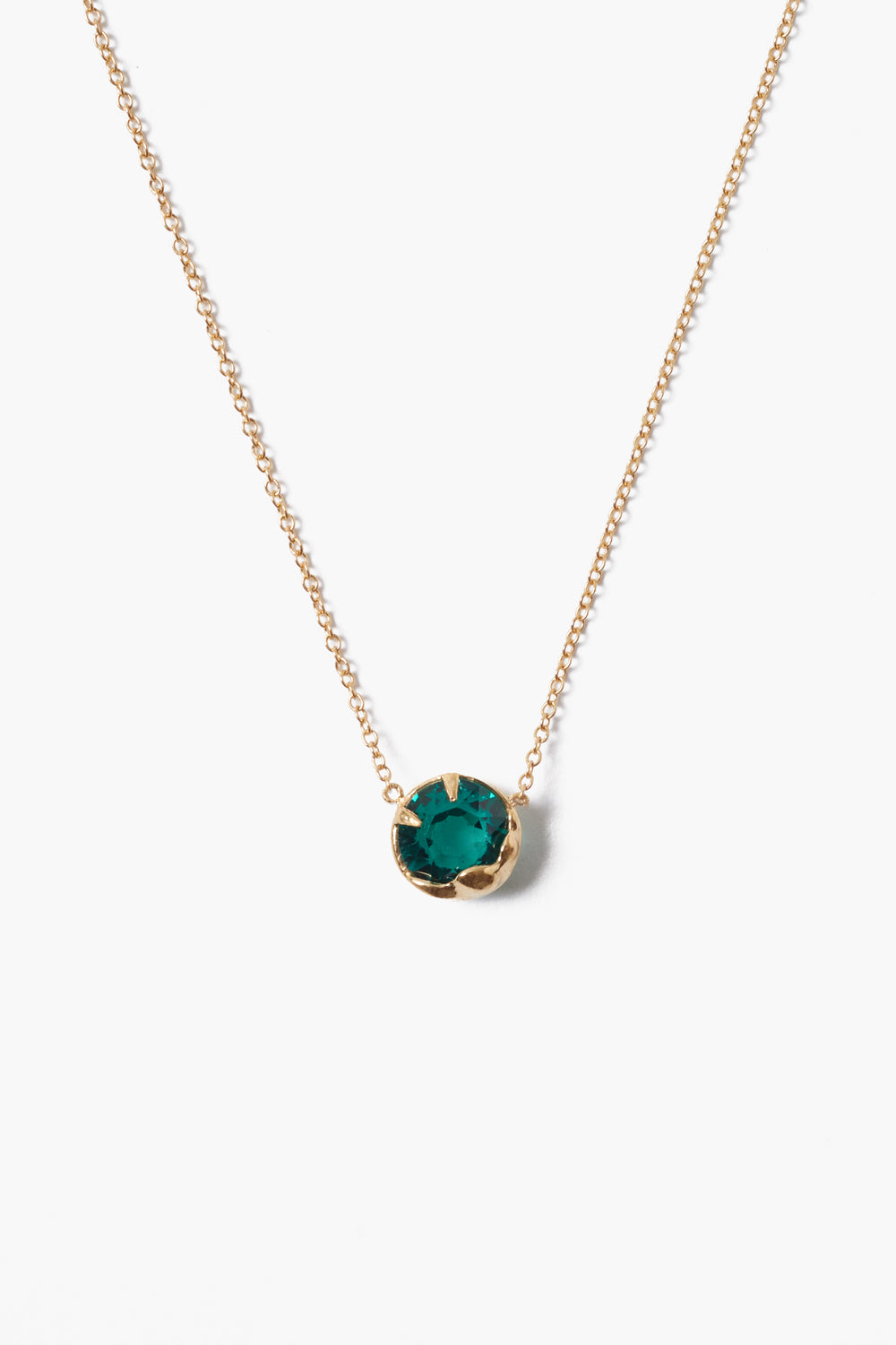 18K Prong Set Crystal Pendant Necklace