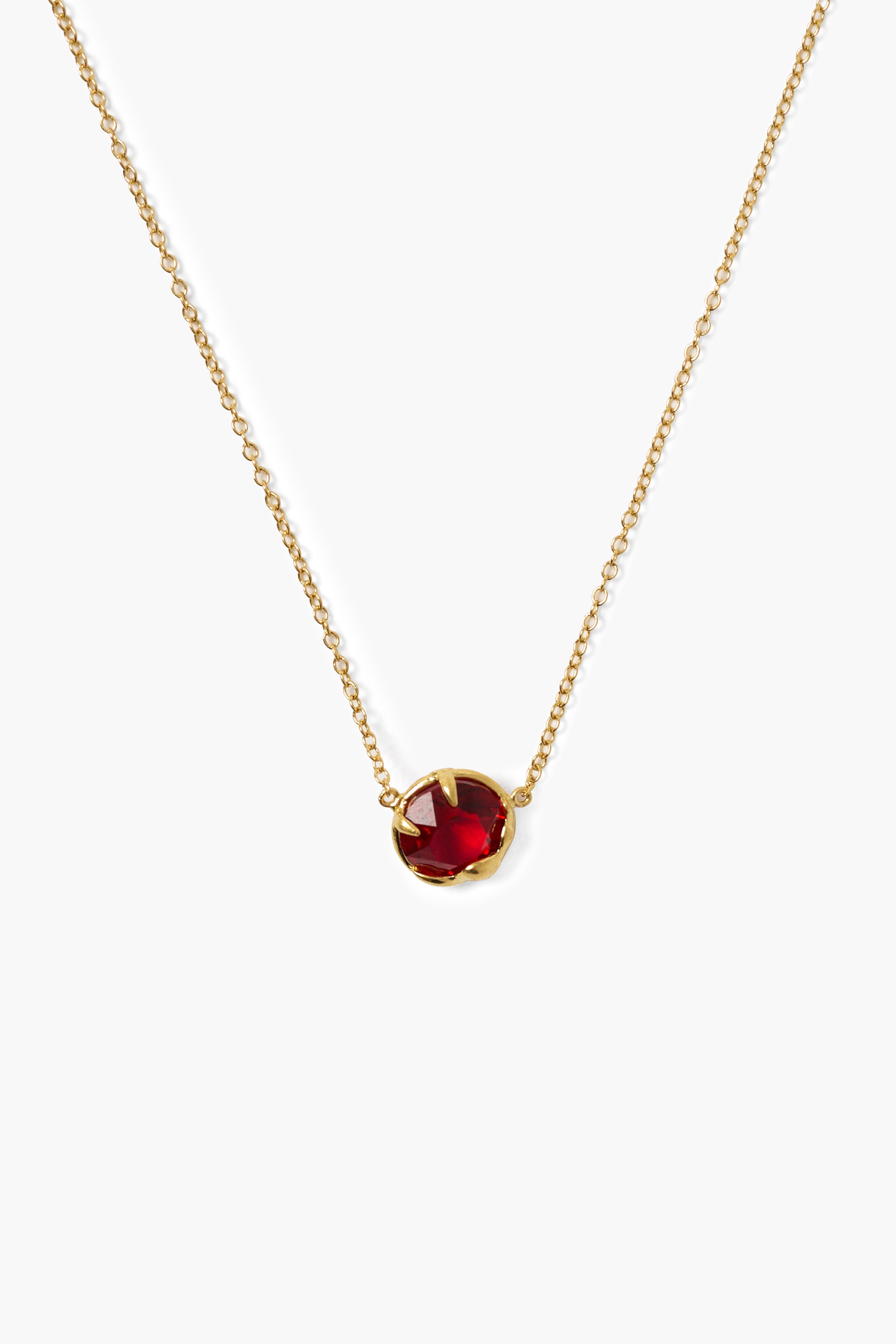 18K Prong Set Crystal Pendant Necklace
