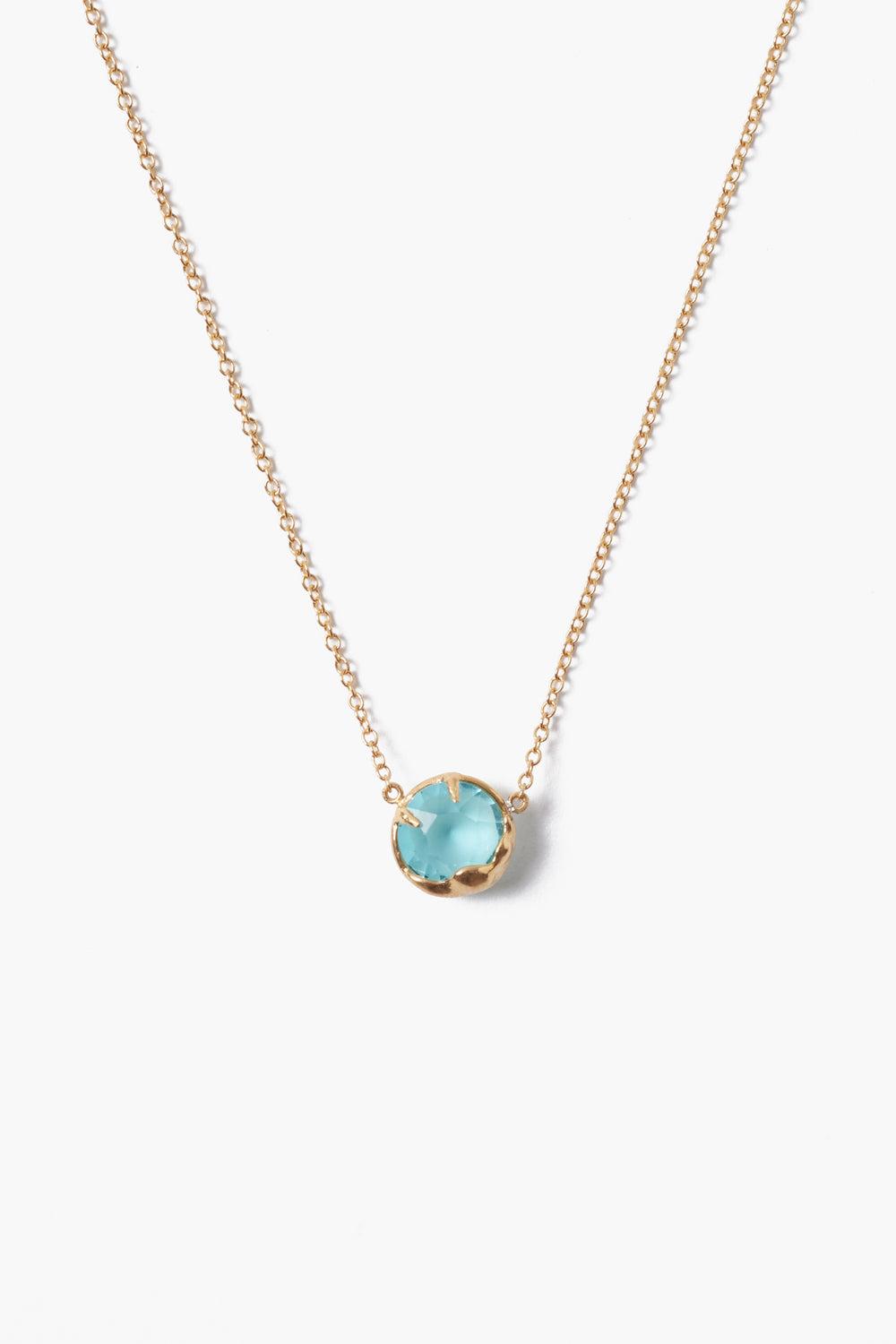 18K Prong Set Crystal Pendant Necklace