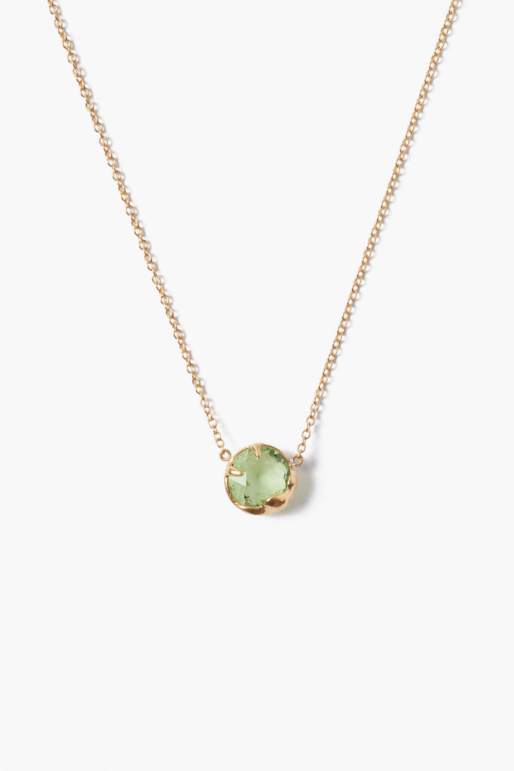 18K Prong Set Crystal Pendant Necklace