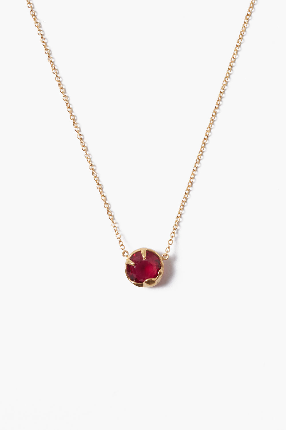 18K Prong Set Crystal Pendant Necklace