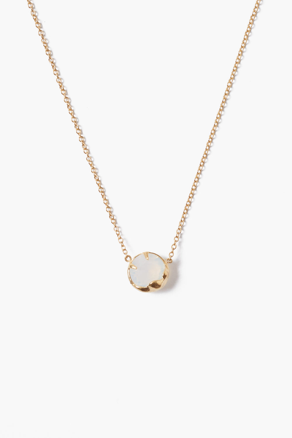 18K Prong Set Crystal Pendant Necklace